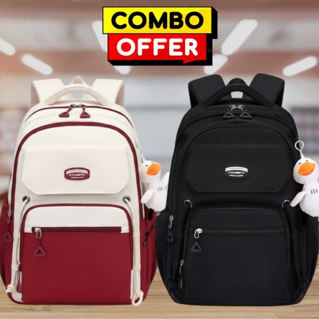 2,pcs,Combo,Premium,Quality,High,School,and,College,Students,bags,Large-Capacity,Backpacks